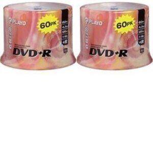 2 Packs Playo 1-16X 4.7GB 120 Minutes DVD+R (each pack 60 count)